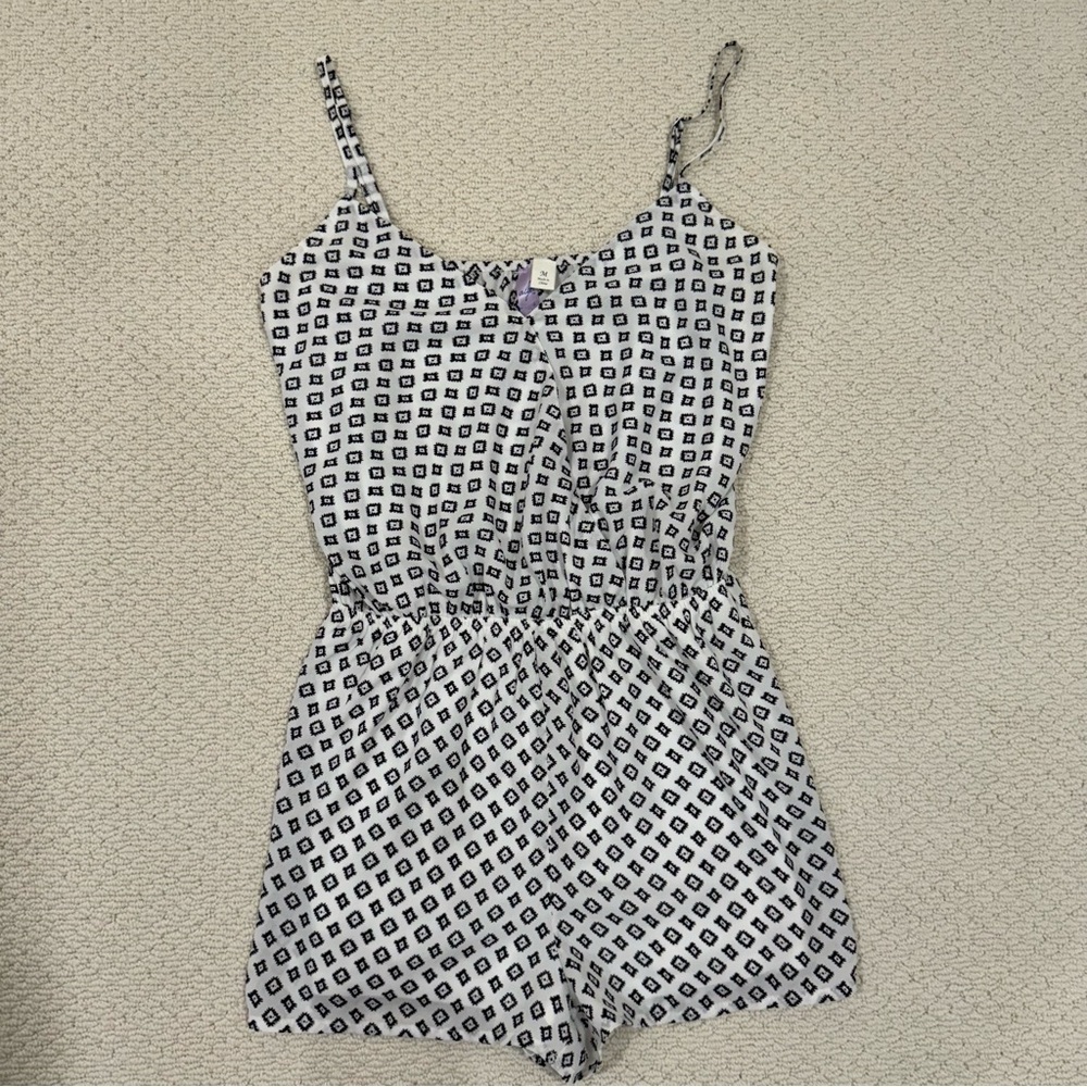 Black and White Patterned Romper